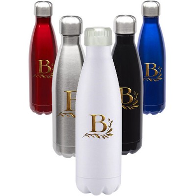 USA Printed 17 oz Double Wall Vacuum Insulated Stainless Steel Water Bottle with Lid