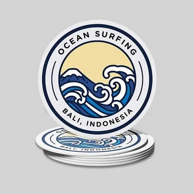 Custom Round Pulpboard Coaster-PM - 3"Dia x40 pt Thick